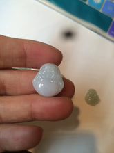 Load image into Gallery viewer, 100% Natural type A light green/purple/white small happy buddha jadeite Jade pendant necklace AQ53 add on item
