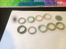 Load image into Gallery viewer, 17.9mm/size 7 3/4 100% natural type A icy watery green/white/yellow jadeite jade band ring G105-7 3/4
