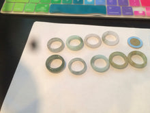 Load image into Gallery viewer, 17.9mm/size 7 3/4 100% natural type A icy watery green/white/yellow jadeite jade band ring G105-7 3/4
