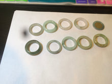 Load image into Gallery viewer, 17.9mm/size 7 3/4 100% natural type A icy watery green/white/yellow jadeite jade band ring G105-7 3/4
