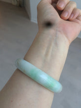 Load image into Gallery viewer, 54.4mm certified type A 100% Natural sunny green/white/brown jadeite jade bangle AT19-3318
