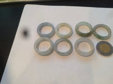 Load image into Gallery viewer, 18.1mm/size 8 100% natural type A icy watery green/white/yellow jadeite jade band ring G105-8
