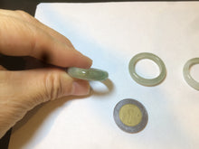 Load image into Gallery viewer, 18.5mm/size 8 1/2 100% natural type A icy watery green/white/yellow jadeite jade band ring G105- 8 1/2
