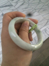 Load image into Gallery viewer, 54.6mm certified type A 100% Natural green/white Jadeite Jade bangle L129-4939
