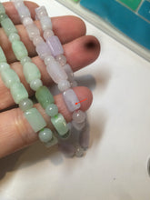 Load image into Gallery viewer, 100% natural type A icy green/purple jadeite jade beads bracelet AQ83
