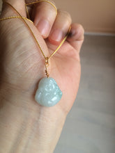 Load image into Gallery viewer, 100% Natural type A light green/purple/white small happy buddha jadeite Jade pendant necklace AQ53 add on item
