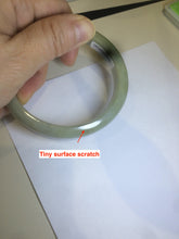 Load image into Gallery viewer, 55.4mm Certified type A 100% Natural green/yellow oval shape jadeite jade bangle AJ38-7408
