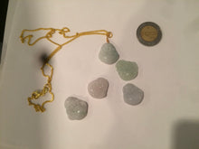 Load image into Gallery viewer, 100% Natural type A light green/purple/white small happy buddha jadeite Jade pendant necklace AQ53 add on item

