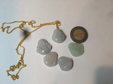 Load image into Gallery viewer, 100% Natural type A light green/purple/white small happy buddha jadeite Jade pendant necklace AQ53 add on item
