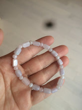 Load image into Gallery viewer, 100% natural type A icy green/purple jadeite jade beads bracelet AQ83
