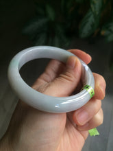 Load image into Gallery viewer, 56mm certified type A 100% Natural white/light green jadeite jade bangle AC10-6859
