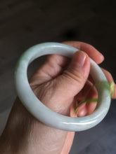Load image into Gallery viewer, 56.6mm type A 100% Natural white/light green/yellow jadeite jade bangle AC18
