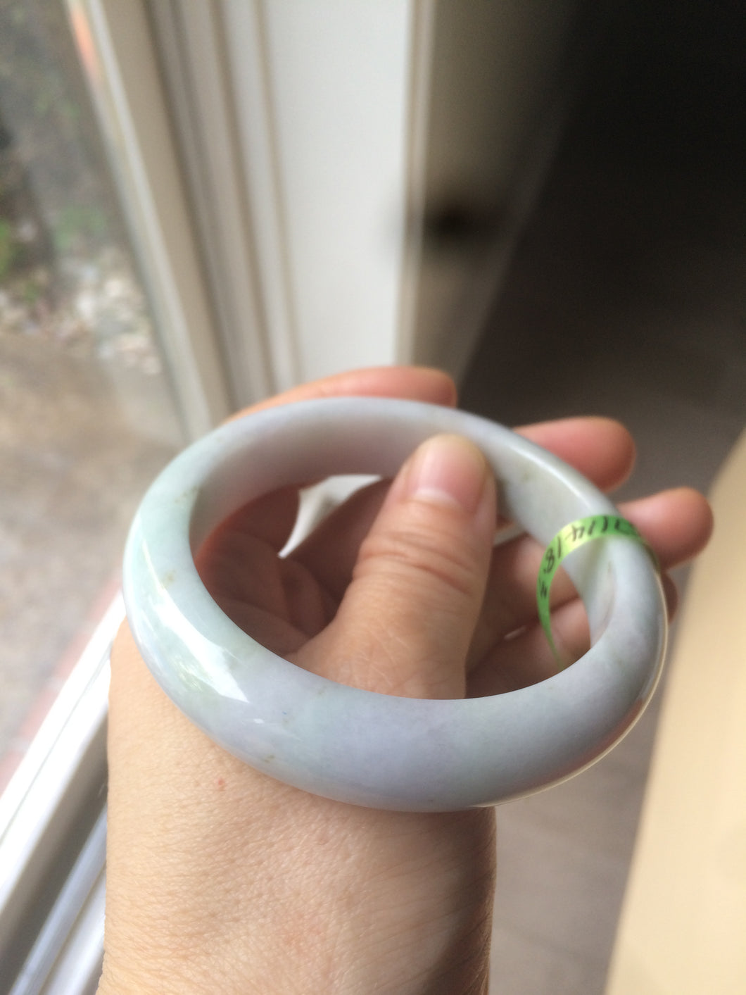 57mm certified 100% natural Type A white/ very light purple/green jadeite jade bangle W60-5929