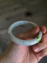 Load image into Gallery viewer, 56.6mm type A 100% Natural white/light green/yellow jadeite jade bangle AC18
