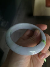 Load image into Gallery viewer, 57mm certified 100% natural Type A white/ very light purple/green jadeite jade bangle W60-5929
