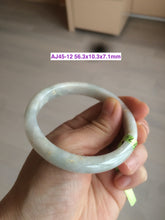 Load image into Gallery viewer, 100% natural type A size 54-58mm Natural green/white jadeite jade bangle with defects AJ45 group
