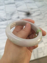 Load image into Gallery viewer, 57mm certified 100% natural Type A white/ very light purple/green jadeite jade bangle W60-5929
