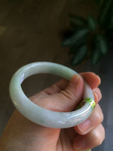 Load image into Gallery viewer, 54.6mm certified type A 100% Natural green/white Jadeite Jade bangle U61-4938
