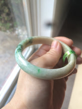 Load image into Gallery viewer, 57.5mm Certified Type A 100% Natural sunny green/yellow Jadeite Jade bangle W61-5522
