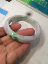 Load image into Gallery viewer, 58mm Certified Type A 100% Natural sunny green/purple Jadeite Jade bangle N84-0624
