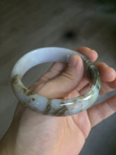 Load image into Gallery viewer, 58mm Certified Type A 100% Natural dark green purple brown Jadeite Jade bangle L135-4073
