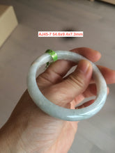 Load image into Gallery viewer, 100% natural type A size 54-58mm Natural green/white jadeite jade bangle with defects AJ45 group
