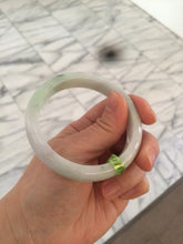 Load image into Gallery viewer, 54.6mm certified type A 100% Natural green/white Jadeite Jade bangle U61-4938
