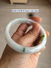 Load image into Gallery viewer, 100% natural type A size 54-58mm Natural green/white jadeite jade bangle with defects AJ45 group
