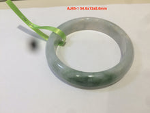 Load image into Gallery viewer, 100% natural type A size 54-58mm Natural green/white jadeite jade bangle with defects AJ45 group
