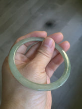 Load image into Gallery viewer, 58.5mm Type A 100% Natural icy light green super thin style Jadeite bangle L138
