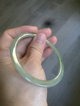 Load image into Gallery viewer, 58.5mm Type A 100% Natural icy light green super thin style Jadeite bangle L138
