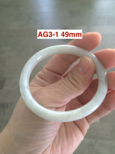 Load image into Gallery viewer, Sale! type A 100% 47-49mm Natural green/white round cut Jadeite jade bangle AG3 for kids or small hands group 7
