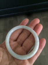 Load image into Gallery viewer, Sale! type A 100% 47-49mm Natural green/white round cut Jadeite jade bangle AG3 for kids or small hands group 7

