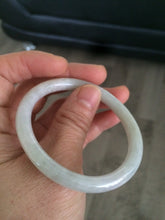 Load image into Gallery viewer, Sale! type A 100% 47-49mm Natural green/white round cut Jadeite jade bangle AG3 for kids or small hands group 7
