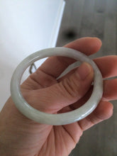 Load image into Gallery viewer, Sale! type A 100% 47-49mm Natural green/white round cut Jadeite jade bangle AG3 for kids or small hands group 7

