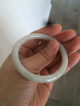 Load image into Gallery viewer, Sale! type A 100% 47-49mm Natural green/white round cut Jadeite jade bangle AG3 for kids or small hands group 7
