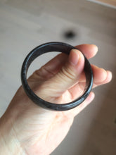 Load image into Gallery viewer, 52.8mm Certified Type A 100% Natural black (Wuji)Jadeite Jade bangle group D94

