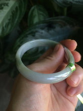Load image into Gallery viewer, 52.5mm Certified Type A 100% Natural green/white Jadeite Jade oval bangle KS63-8403
