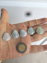 Load image into Gallery viewer, 100% Natural type A light green/purple/white small happy buddha jadeite Jade pendant necklace AQ53 add on item
