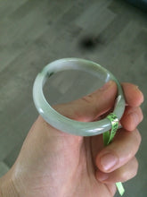 Load image into Gallery viewer, 52.5mm Certified Type A 100% Natural green/white Jadeite Jade oval bangle KS63-8403
