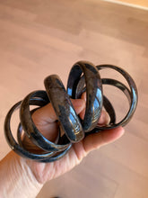 Load image into Gallery viewer, 52.8mm Certified Type A 100% Natural black (Wuji)Jadeite Jade bangle group D94
