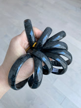 Load image into Gallery viewer, 52.8mm Certified Type A 100% Natural black (Wuji)Jadeite Jade bangle group D94
