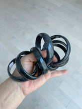 Load image into Gallery viewer, 52.8mm Certified Type A 100% Natural black (Wuji)Jadeite Jade bangle group D94
