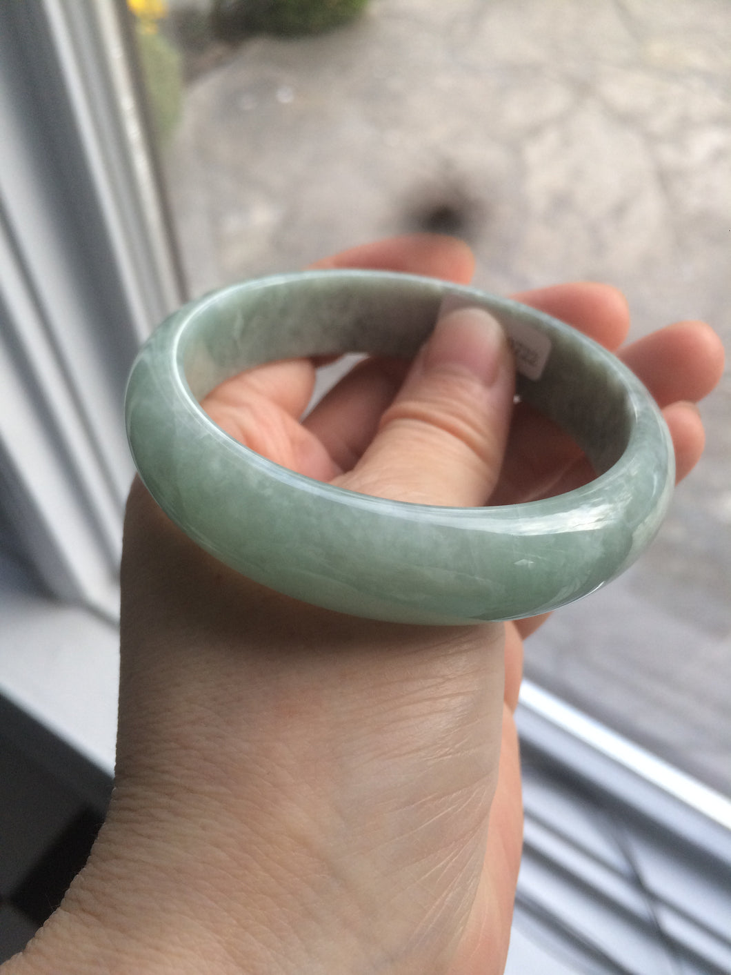 Certifed 58.9mm 100% natural Type A bean green jadeite jade bangle Z42-0722