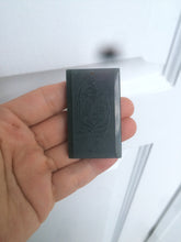 Load image into Gallery viewer, 100% natural dark green/black nephrite jade (青玉) tiger safe and sound pendant J120
