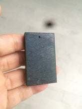 Load image into Gallery viewer, 100% natural dark green/black nephrite jade (青玉) eagle safe and sound pendant J121
