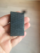 Load image into Gallery viewer, 100% natural dark green/black nephrite jade (青玉) eagle safe and sound pendant J121
