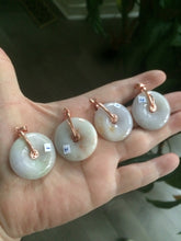 Load image into Gallery viewer, 26-27mm Type A 100% Natural green/orange/purple Jadeite Jade Safety Guardian Button donut Pendant group AC21
