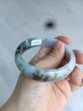 Load image into Gallery viewer, 58mm Certified Type A 100% Natural dark green purple brown Jadeite Jade bangle L135-4073
