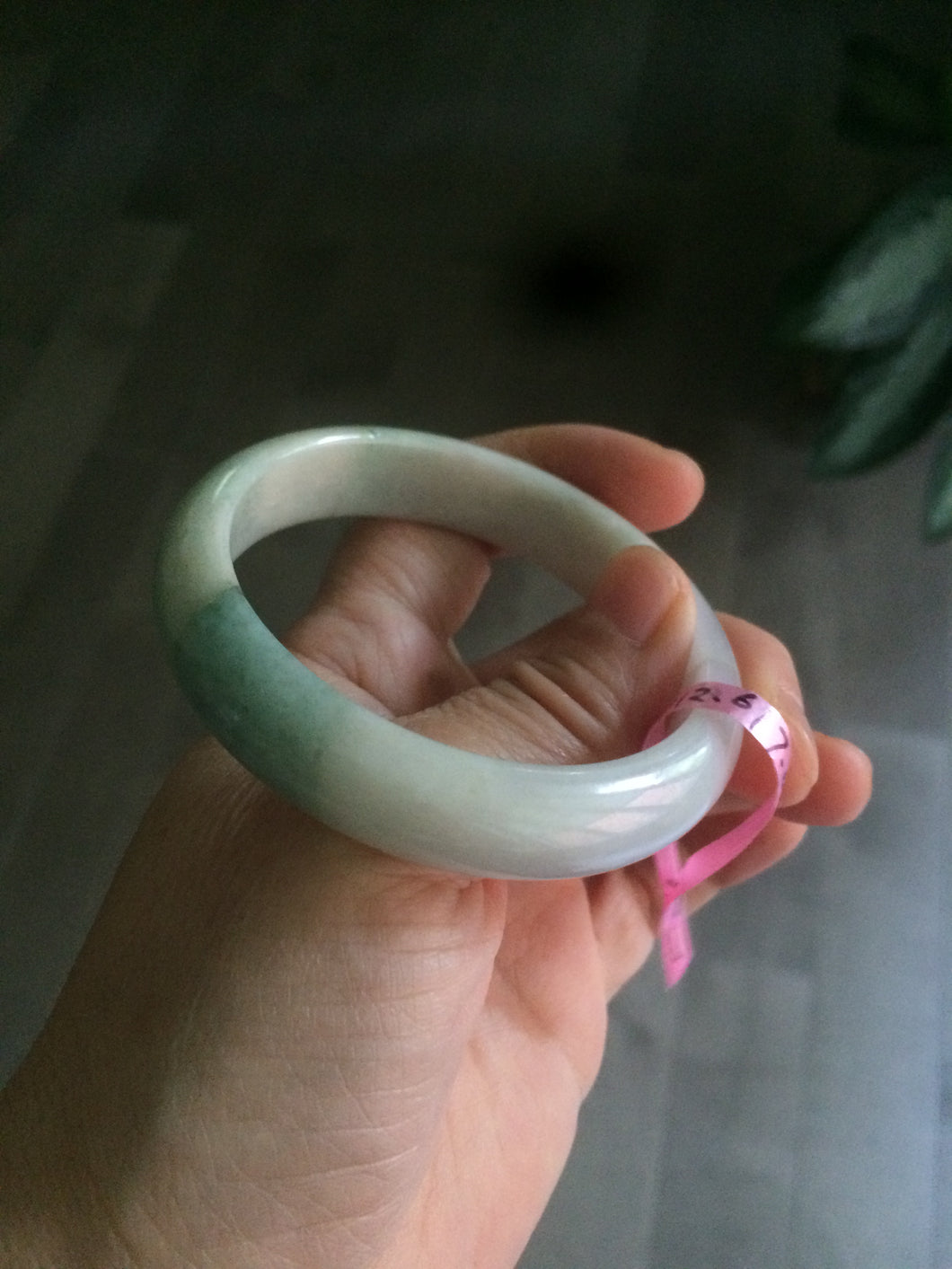 53mm 100% natural Type A light yellow/green/white jadeite jade bangle U5